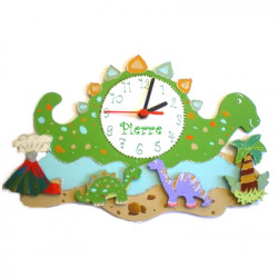 Horloge enfant personnalisée dinosaures